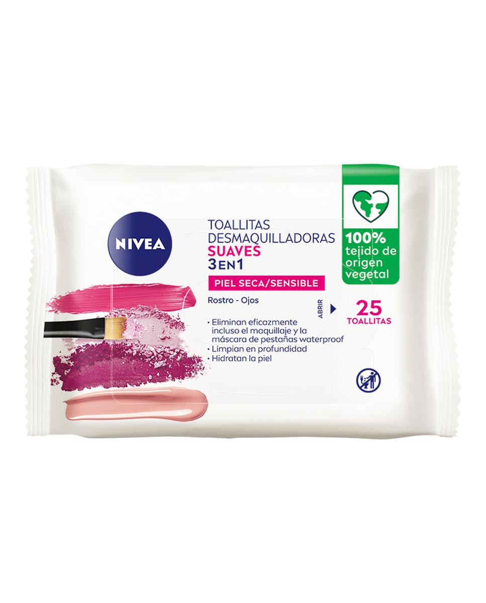 NIVEA - Toallitas Desmaquilladoras Para Piel Seca Y Sensible 25 Uds Nivea.