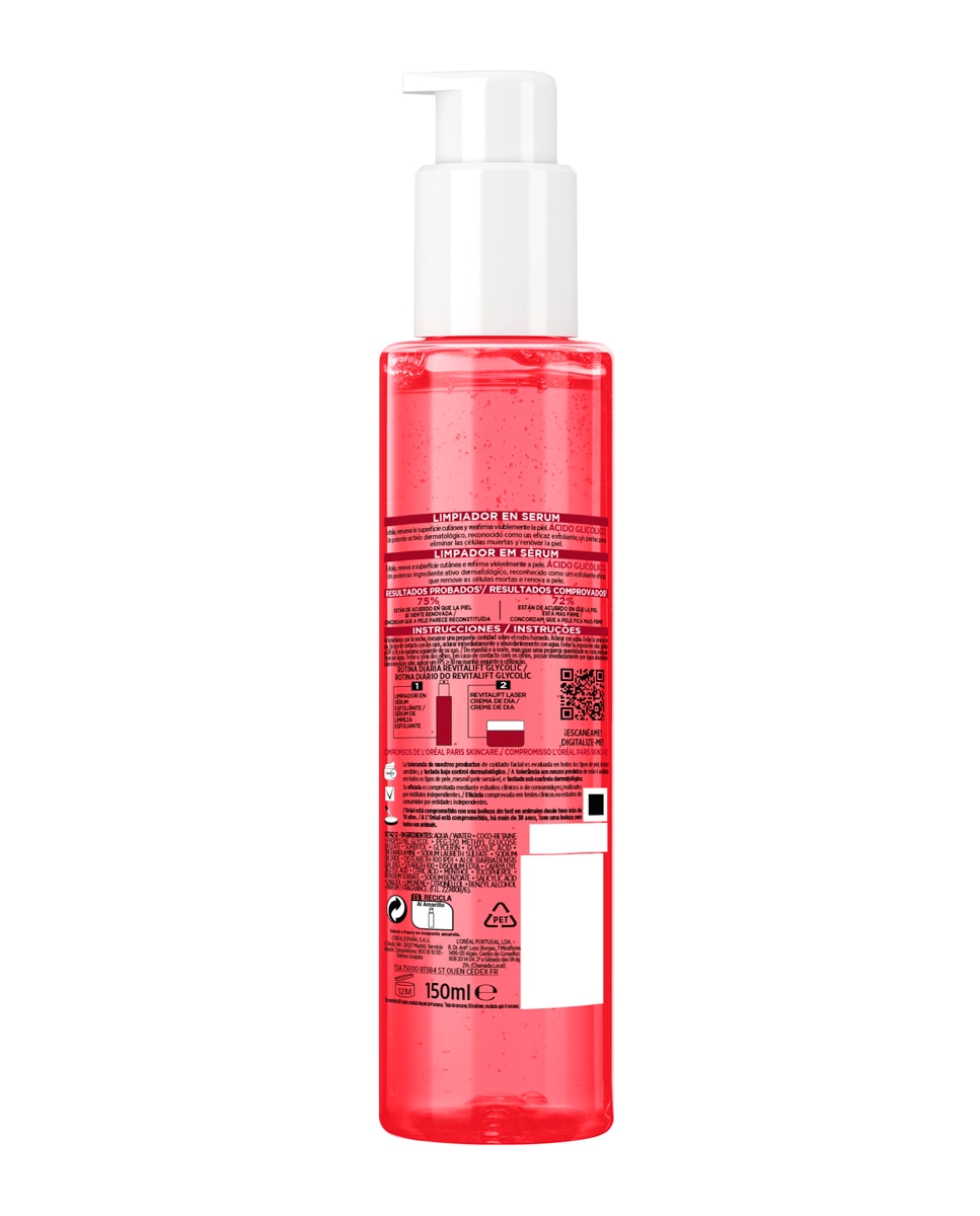 Exfoliante Limpiador En Sérum Con 3,5% De Ácido Glicolico Revitalift 150 Ml L'Oréal Paris - 150 ml 2