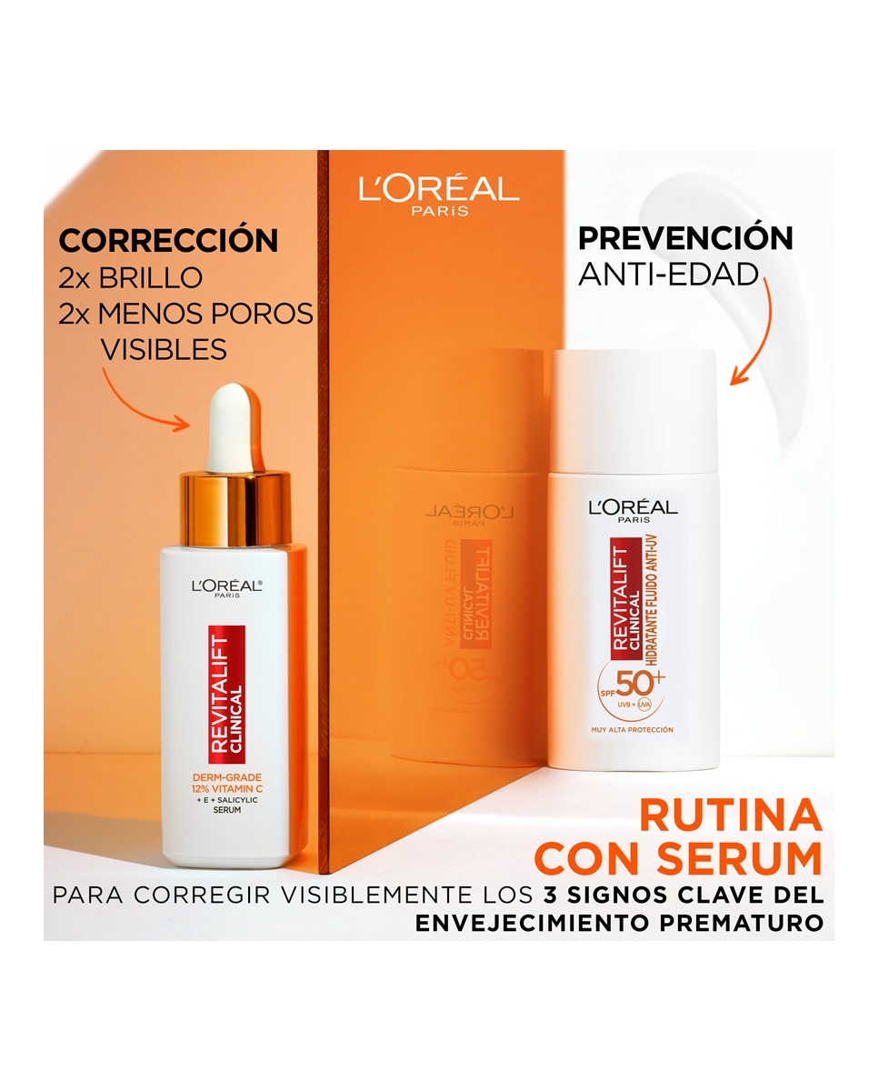 Fluido Hidratante Anti-UV Revitalift Clinical con Vitamina C L'Oréal Paris 2
