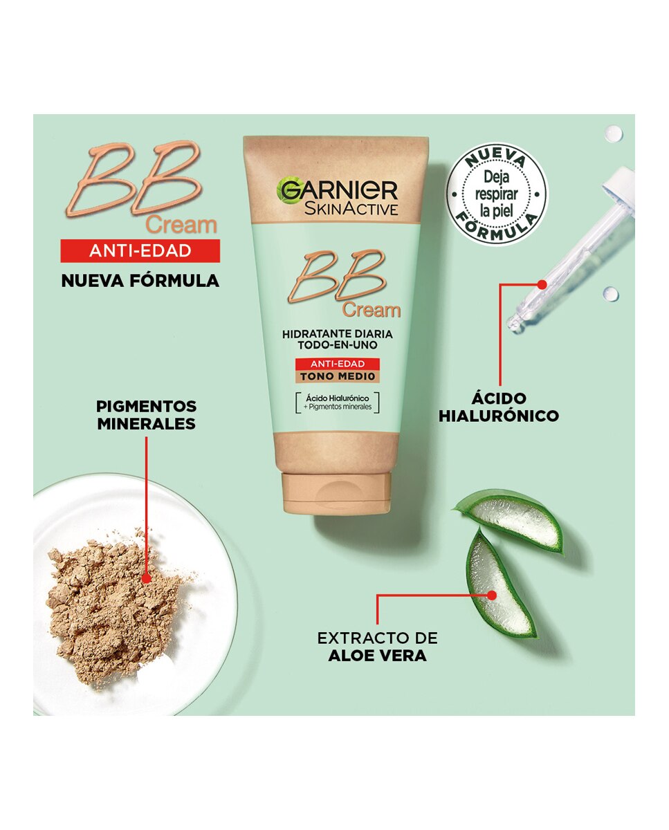 BB Cream antiedad tono Skin Active Garnier - Medio 30 ml Medio-3