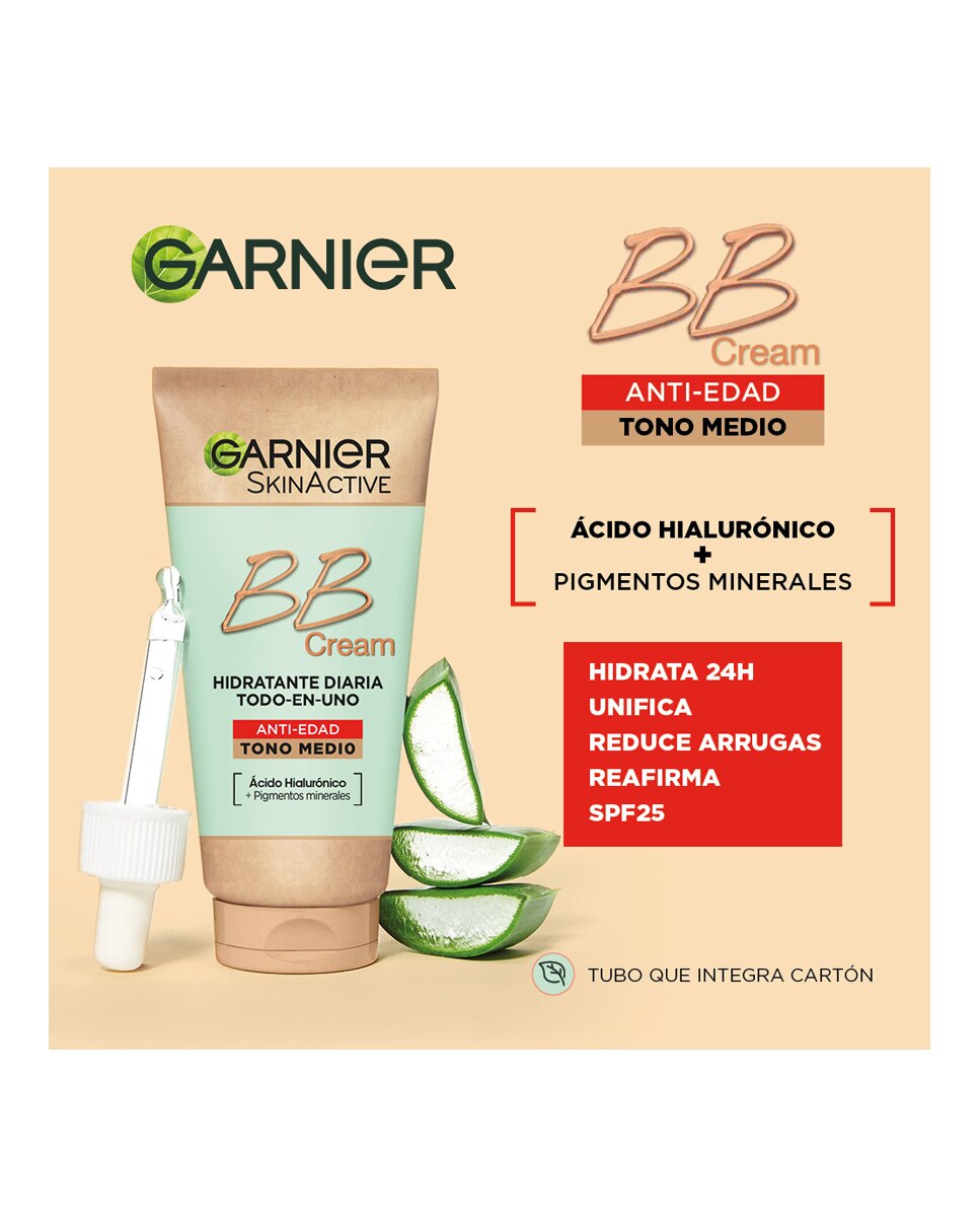 BB Cream antiedad tono Skin Active Garnier - Medio 30 ml Medio-4