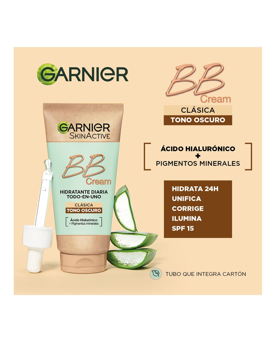 Imagen 5 de BB Cream Clásica Skin Active Garnier - Oscuro 50 ml Oscuro