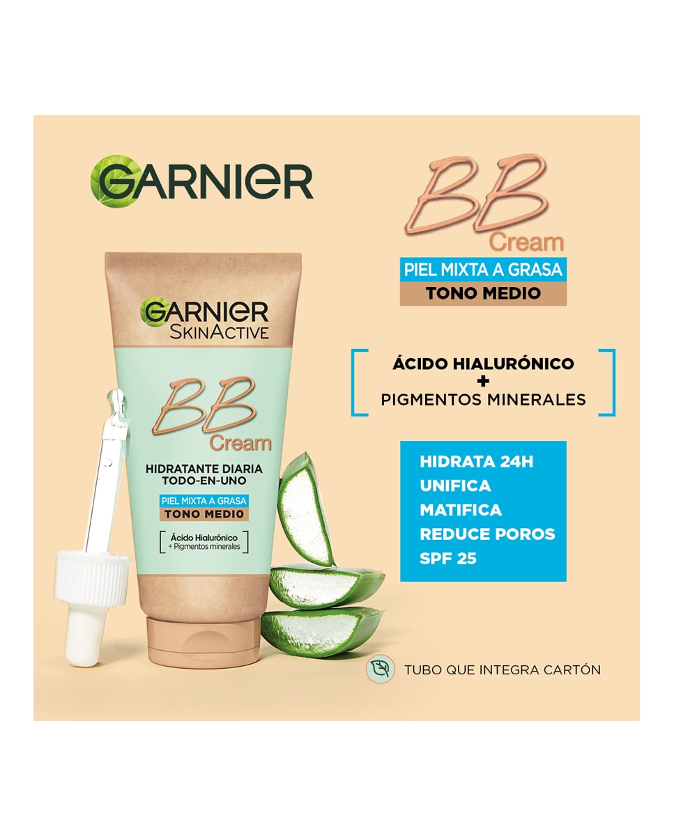 BB Cream matificante pieles mixtas a grasas Skin Active Garnier - Medio Medio-4
