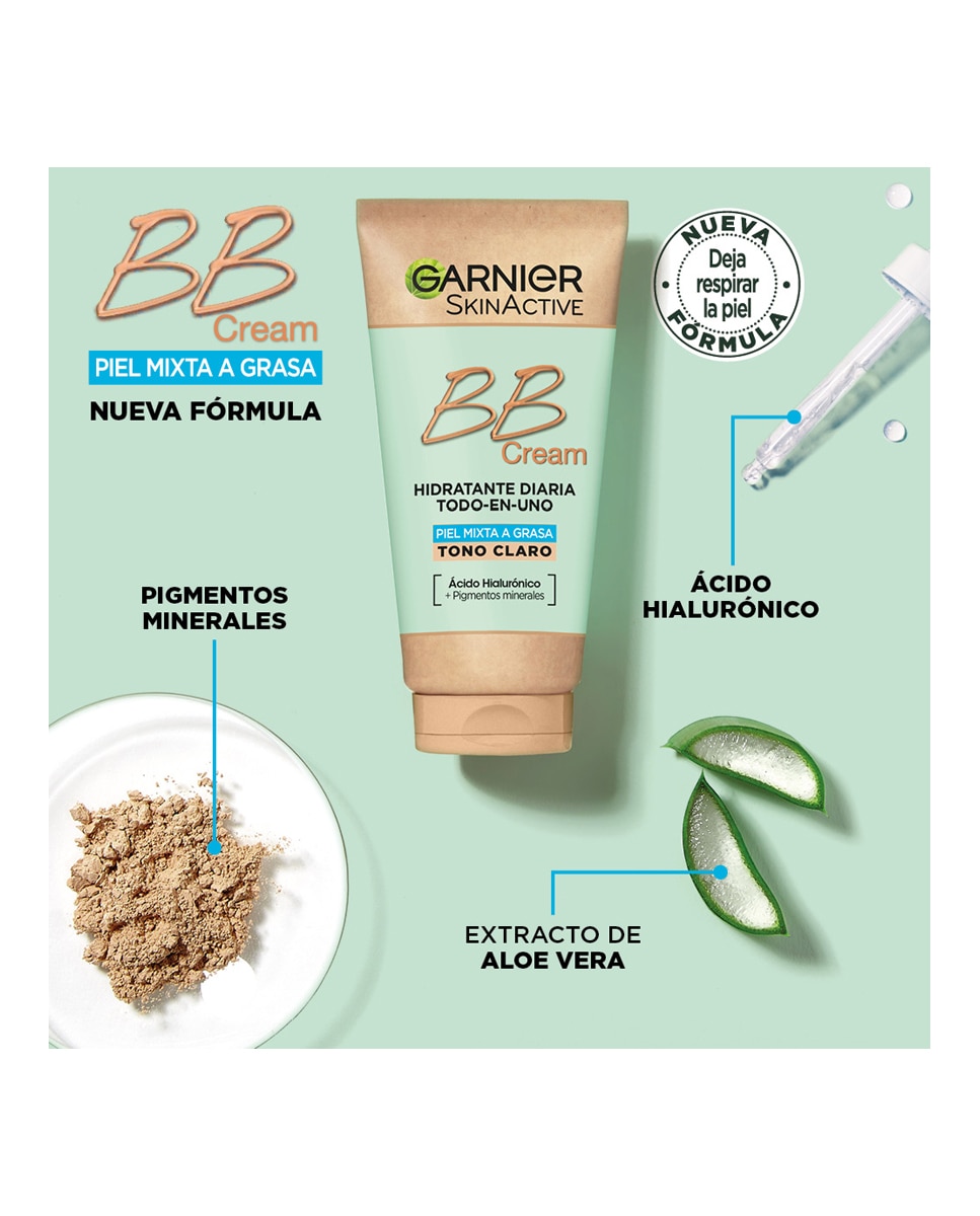 BB Cream matificante pieles mixtas a grasas Skin Active Garnier - Claro Claro-3