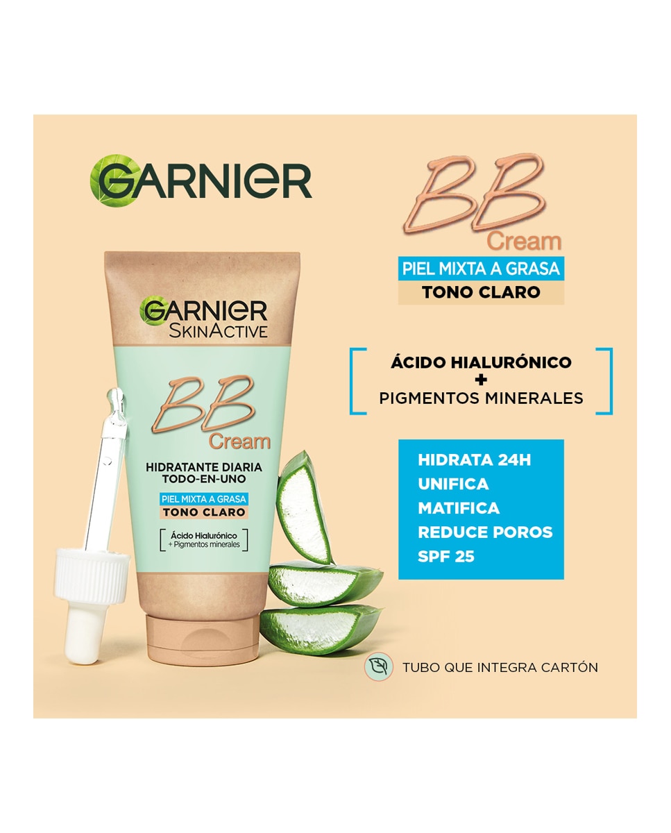 BB Cream matificante pieles mixtas a grasas Skin Active Garnier - Claro Claro-4