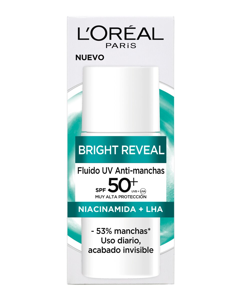 Imagen 2 de Fluido Hidratante Anti-manchas UV SPF50+ Niacinamida Bright Reveal 50 ml L'Oréal Paris Dermo Expertise - 50 ml