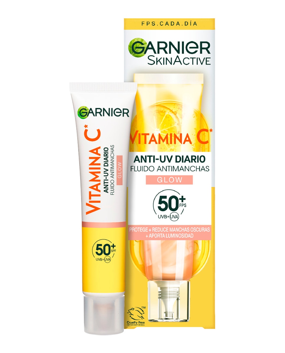 Fluido Antimanchas Anti-UV Diario Efecto Glow Vitamina C FPS50+ Garnier SkineActive - 40 ml 1