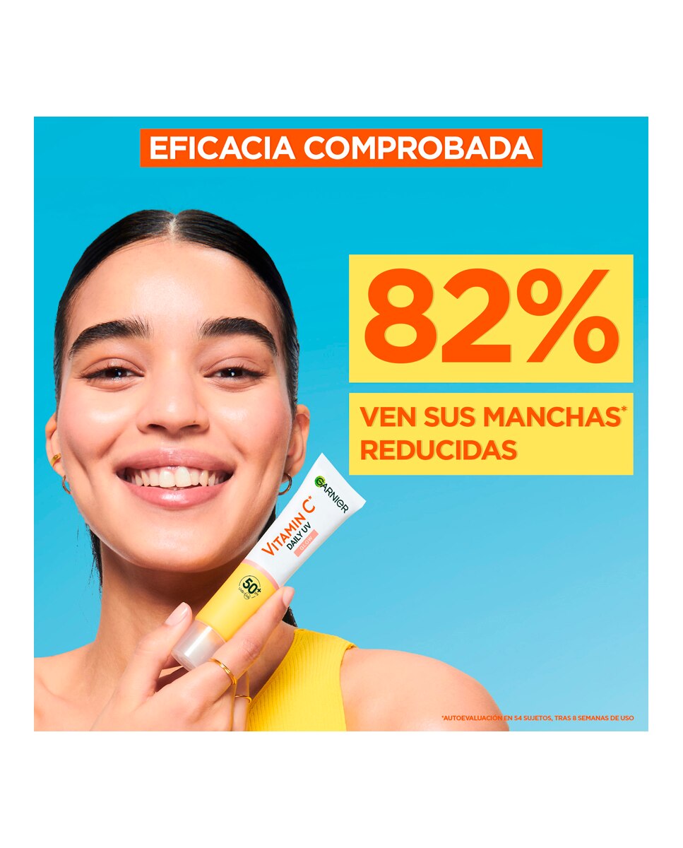 Fluido Antimanchas Anti-UV Diario Efecto Glow Vitamina C FPS50+ Garnier SkineActive - 40 ml 4