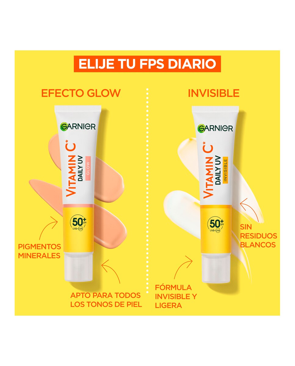 Fluido Antimanchas Anti-UV Diario Efecto Glow Vitamina C FPS50+ Garnier SkineActive - 40 ml 5