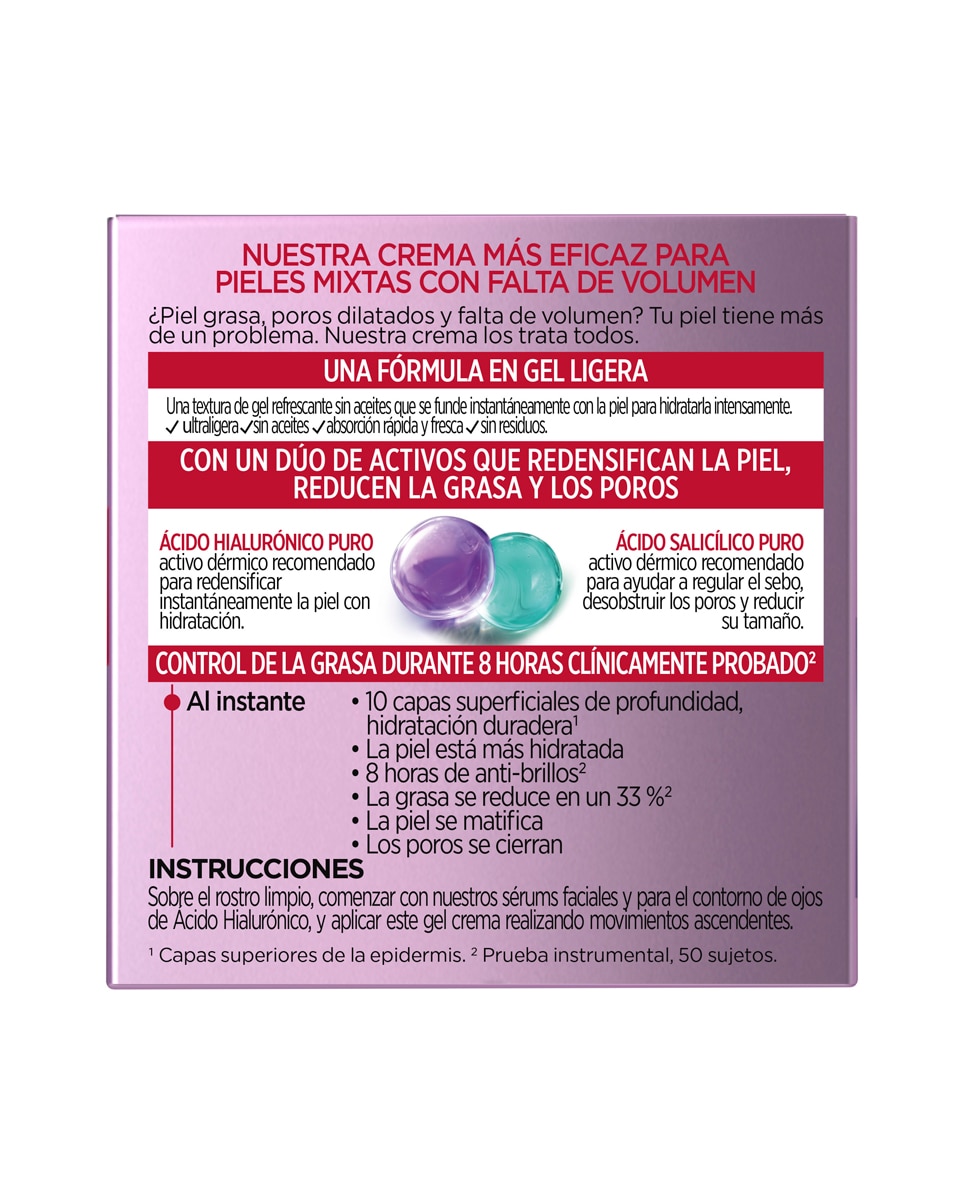 Gel-Crema Con Ácido Hialurónico Y Ácido Salicílico Revitalift Filler L'Oréal Paris - 50 ml 3