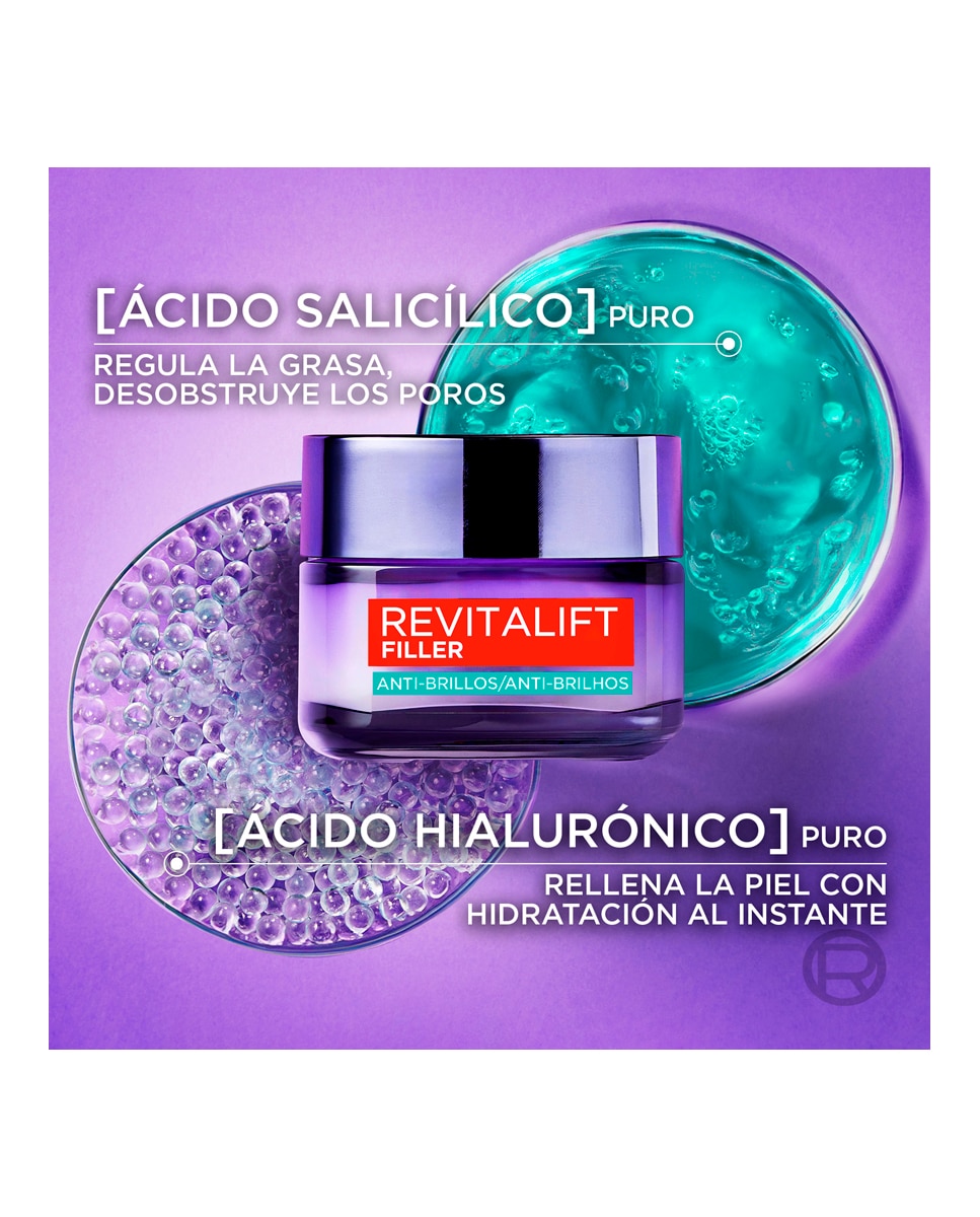 Gel-Crema Con Ácido Hialurónico Y Ácido Salicílico Revitalift Filler L'Oréal Paris - 50 ml 6
