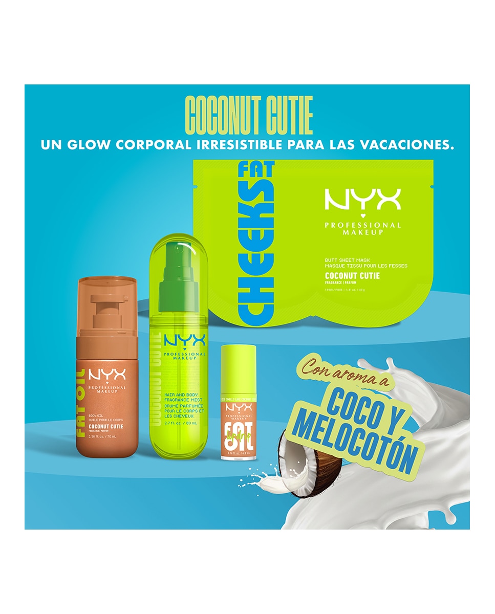 Imagen 9 de Body Mist Coco Dulce Fat Oil NYX Professional Makeup - Transparentes Transparentes