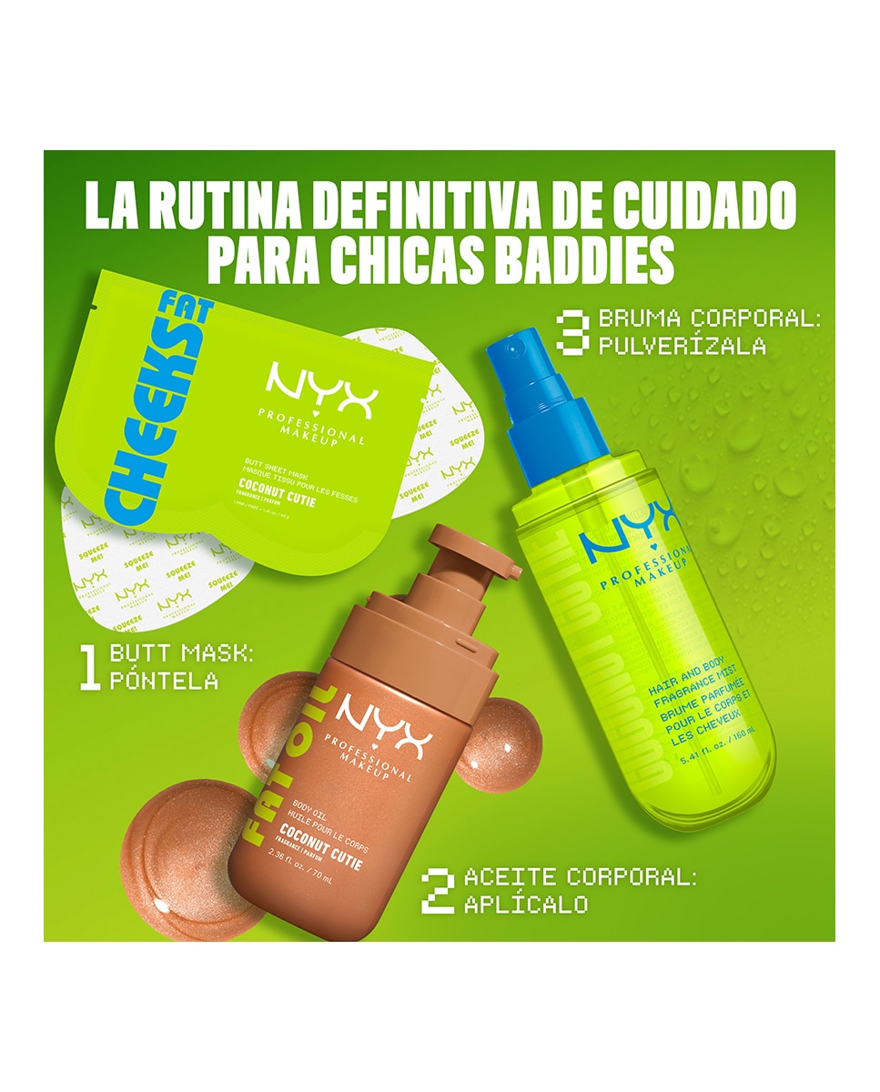 Imagen 10 de Body Mist Coco Dulce Fat Oil NYX Professional Makeup - Transparentes Transparentes