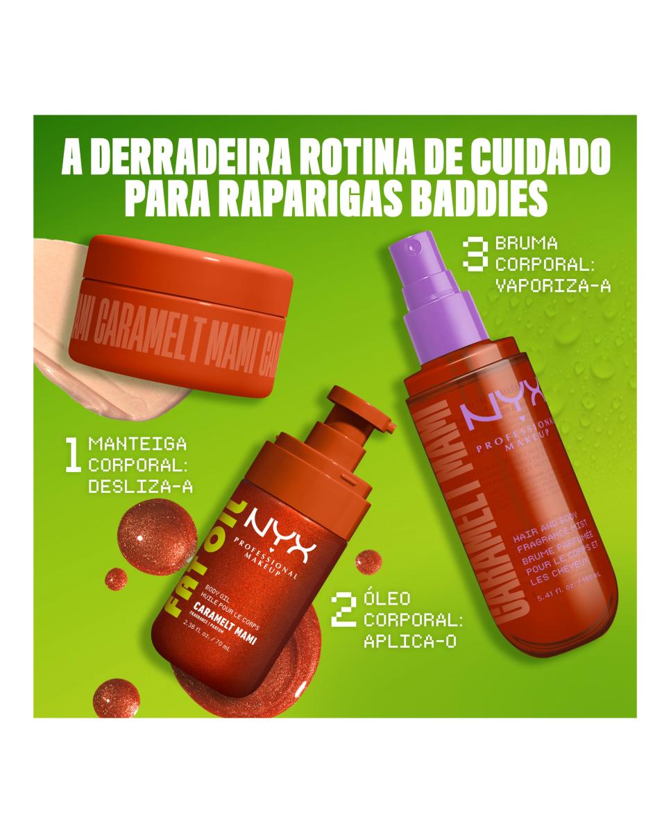 Body Mist Caramelo Mami Fat Oil NYX Professional Makeup - Transparentes Transparentes-10