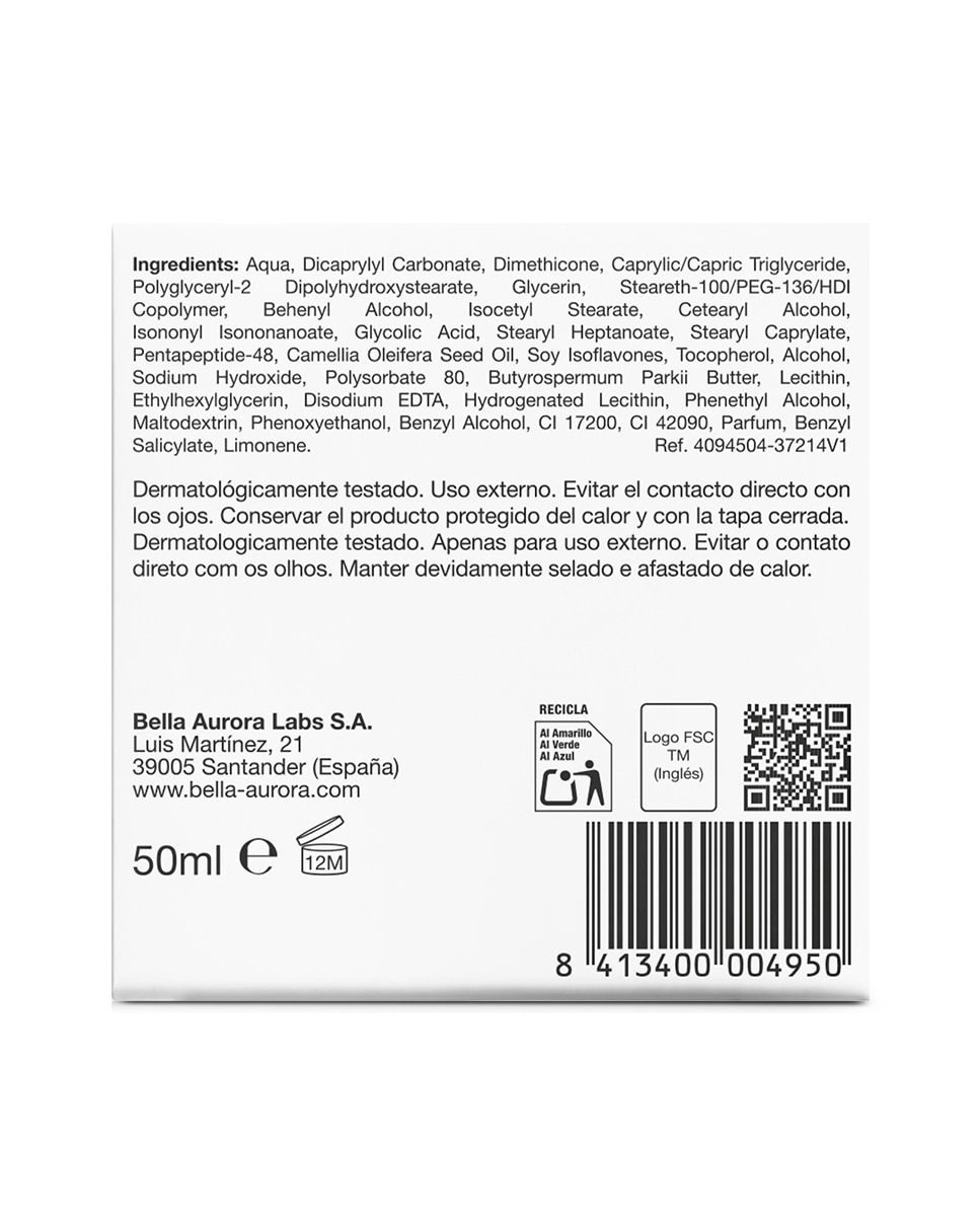 Crema Anti-Edad Splendor10 Noche BELLA AURORA - 50 ml 6