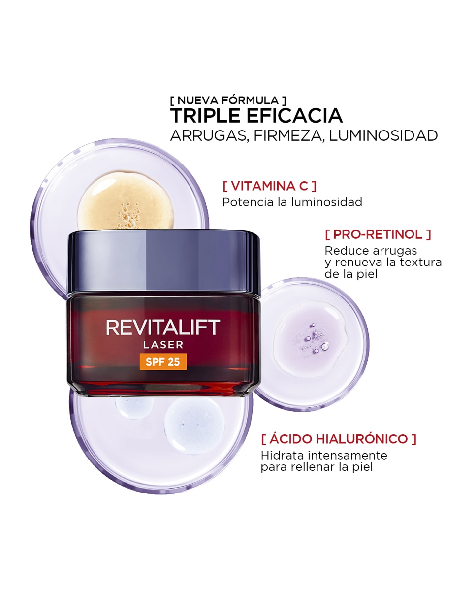 Imagen 3 de Crema de día antiedad Revitalift Láser SPF25 L'Oréal Paris - 50 ml