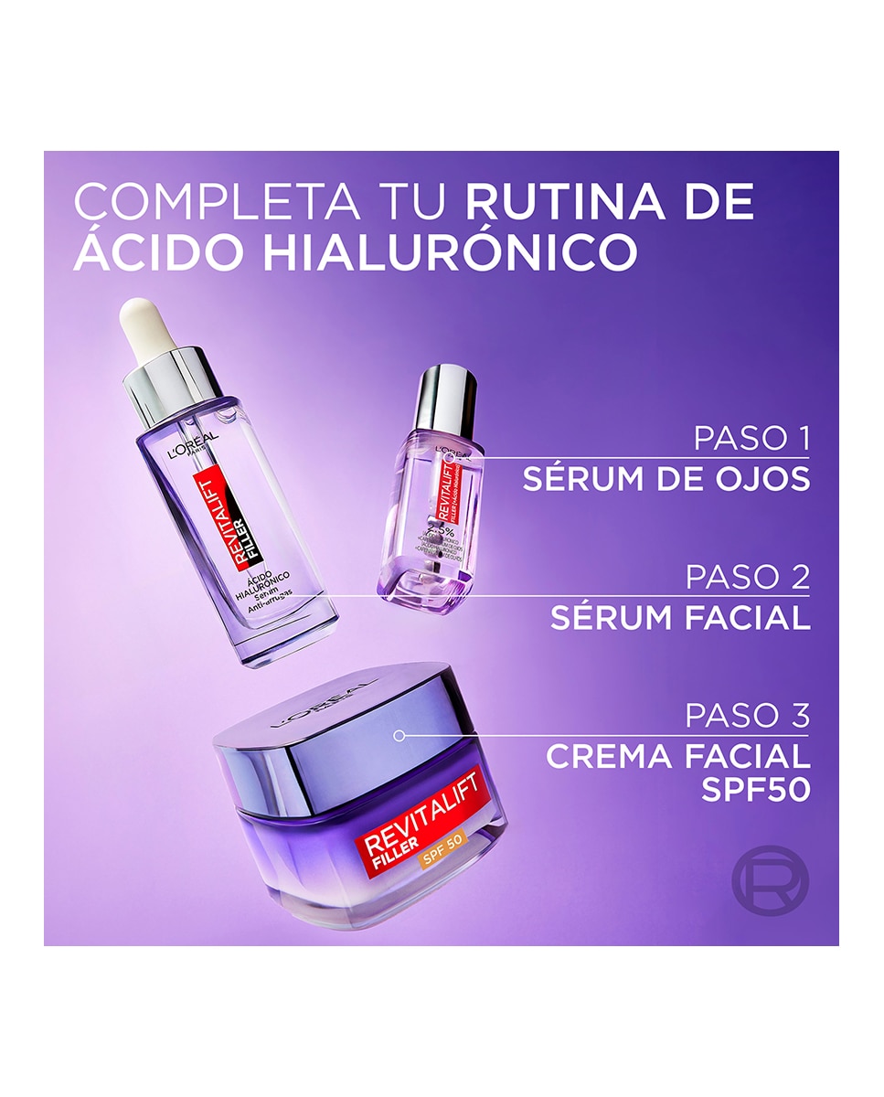 Imagen 7 de Crema rellenadora intensiva con Ácido Hialurónico L'Oréal Paris
