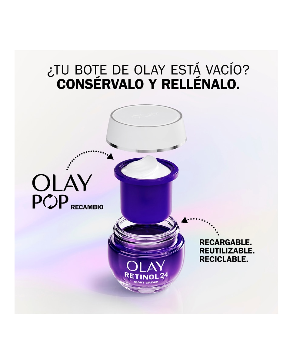 Crema De Noche Hidratante Facial Recambio Vitamina E Antioxidante Retinol 24 Well-aging Olay - 50 ml 2