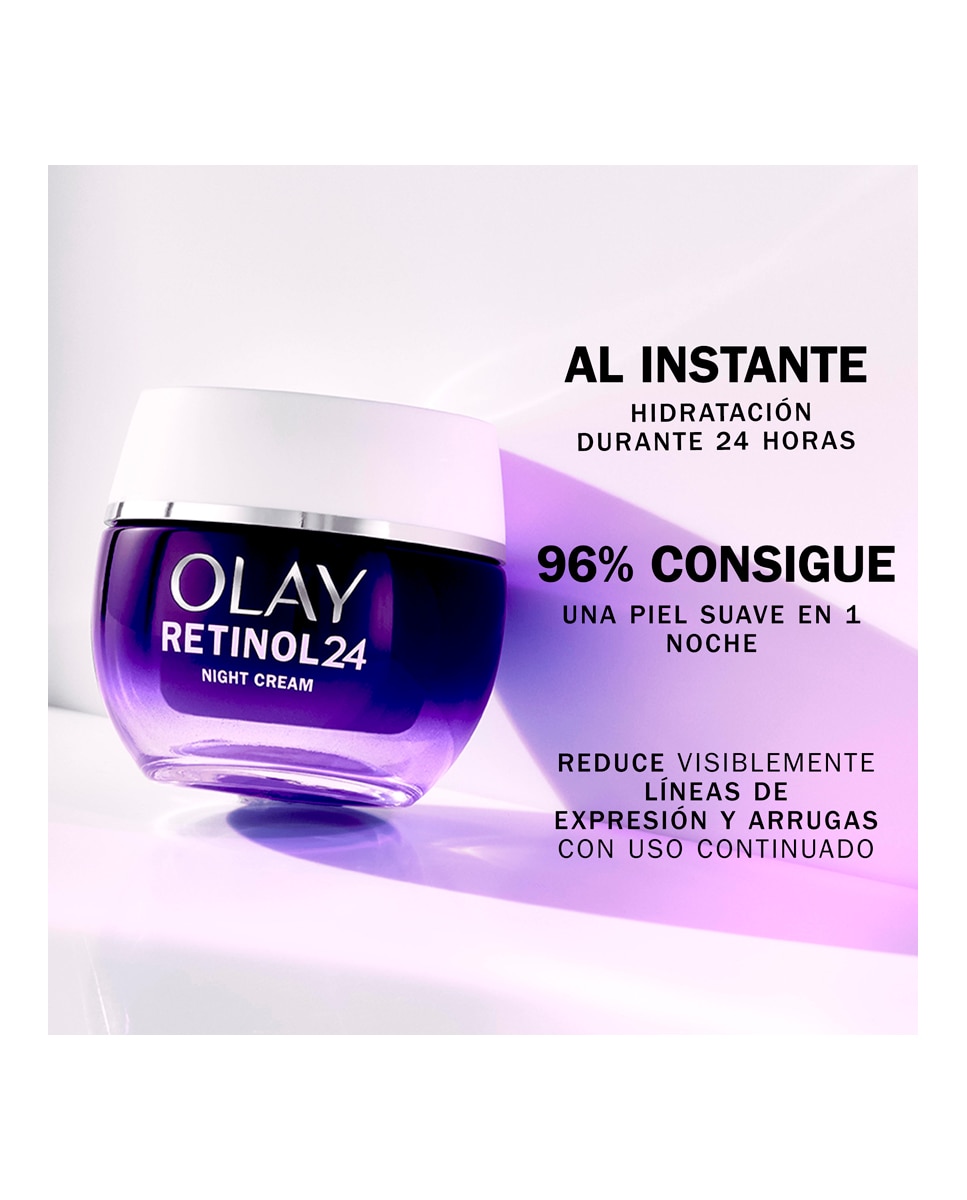 Crema De Noche Hidratante Facial Recambio Vitamina E Antioxidante Retinol 24 Well-aging Olay - 50 ml 4