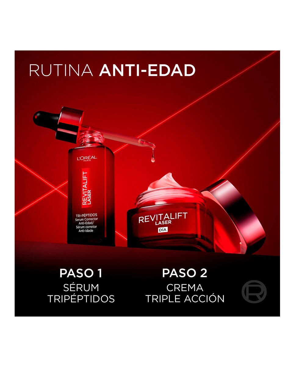 Imagen 10 de Sérum Corrector Anti-Edad Revitalift Laser Tri-Péptidos + Ácido Hialurónico + Vitamina Cg 30 Ml L'Oréal Paris - 30 ml