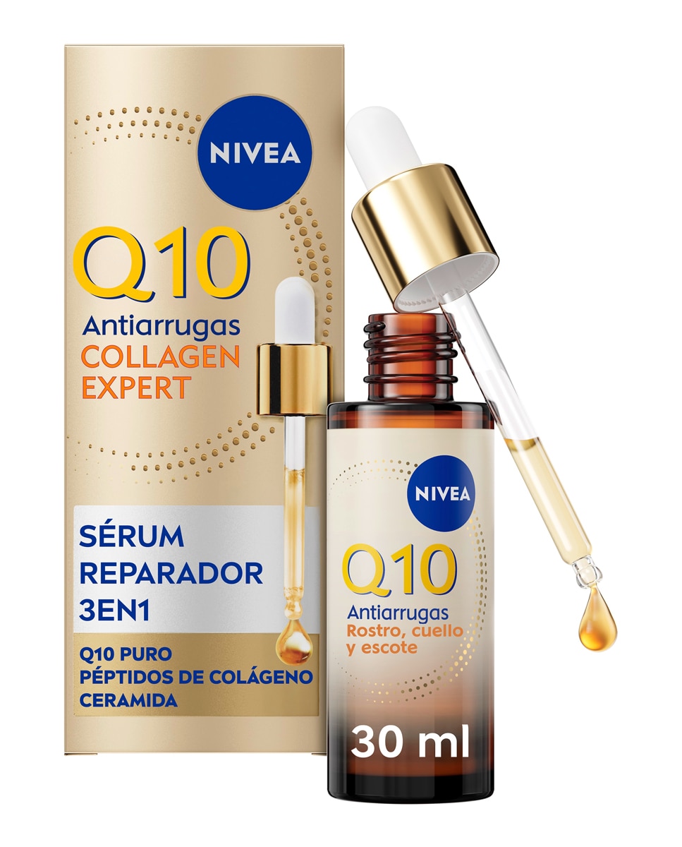 Imagen 0 de Sérum Reparador 3 en 1 Q10 Antiarrugas Collagen Expert 30 Ml Nivea