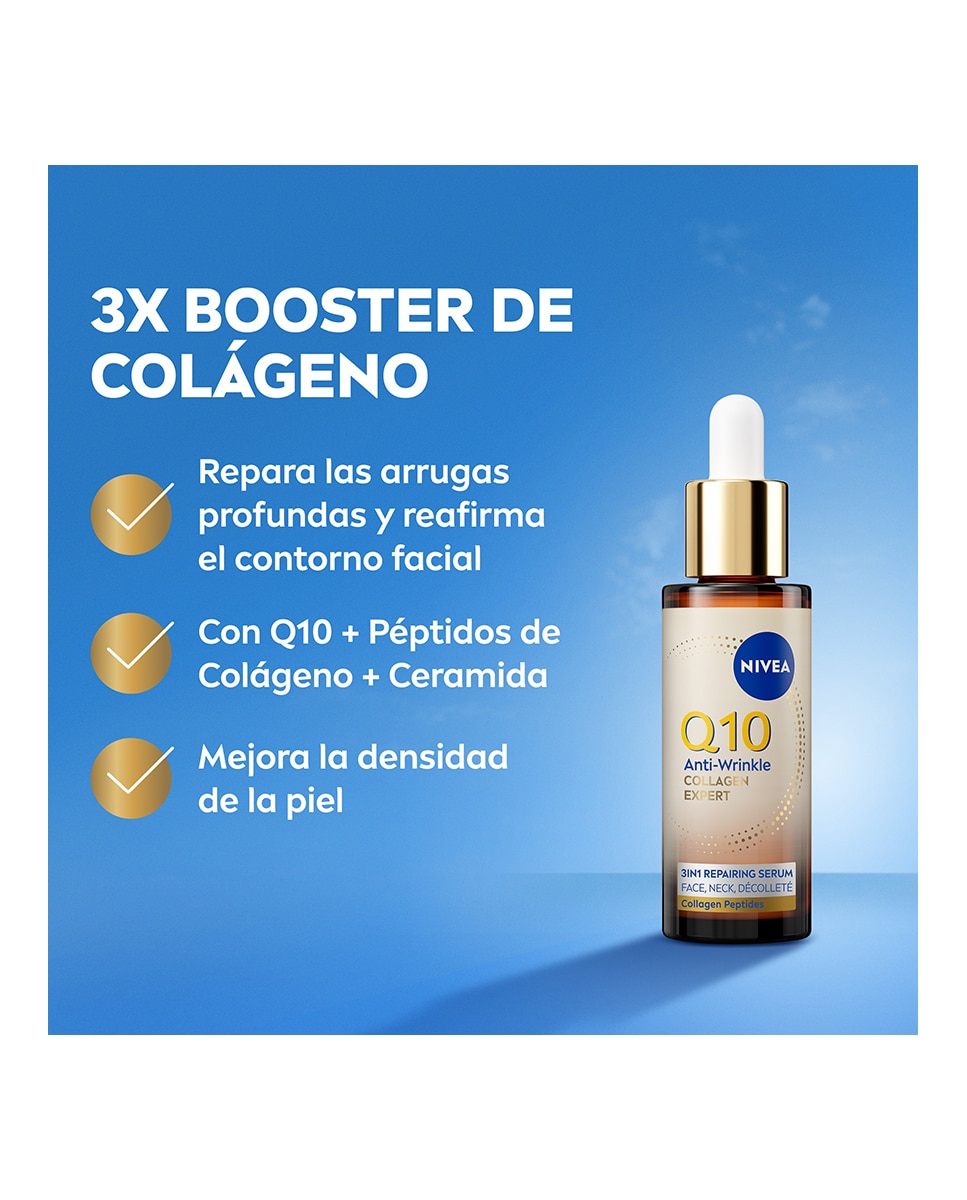 Sérum Reparador 3 en 1 Q10 Antiarrugas Collagen Expert Nivea - 30 ml 2