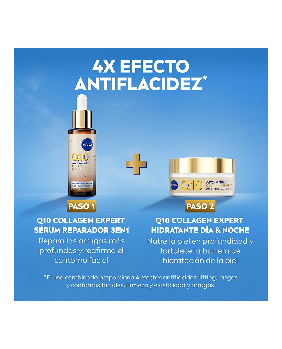 Sérum Reparador 3 en 1 Q10 Antiarrugas Collagen Expert Nivea - 30 ml 8