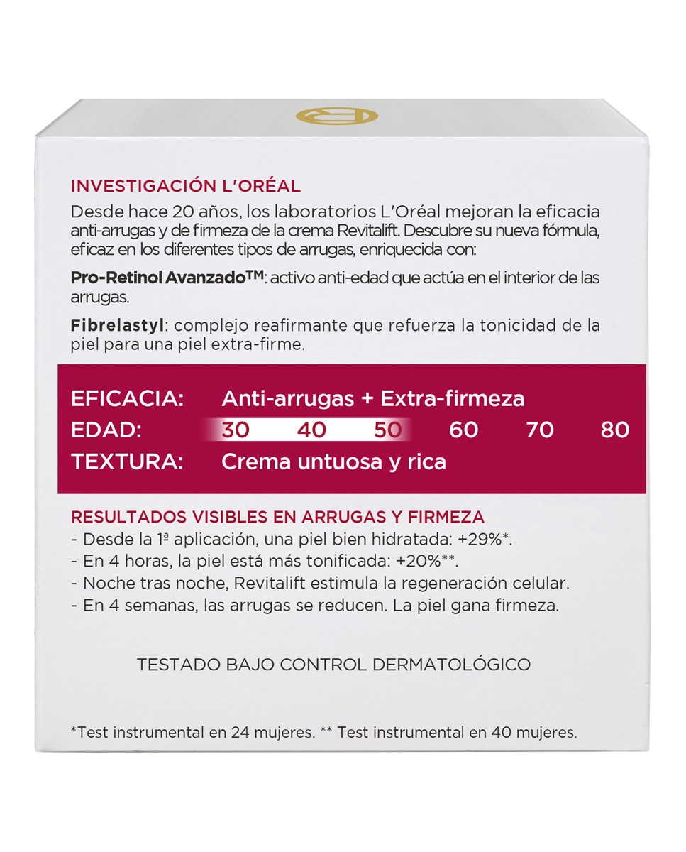 Imagen 3 de Crema noche antiarrugas Revitalift Pro-Retinol L'Oréal Paris - 50 ml