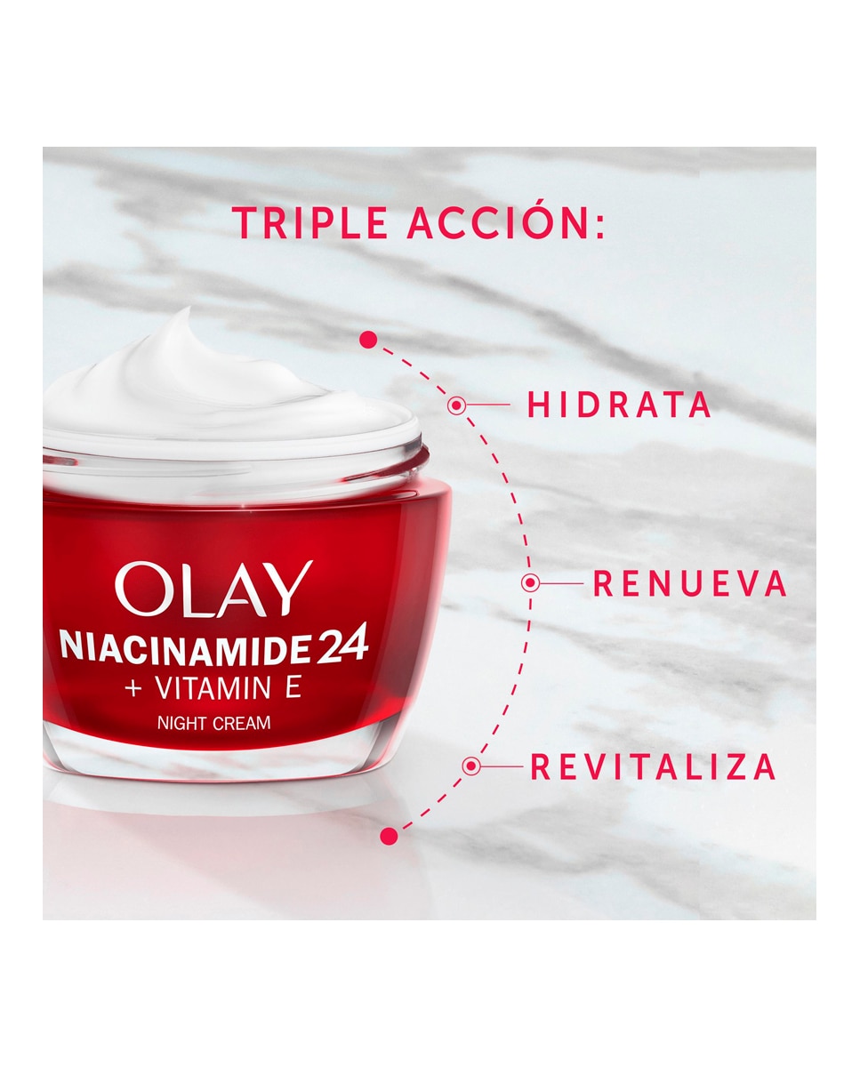 Crema Hidratante de Noche Revitalizadora Sin Perfume Olay Niacinamida 24 + Vitamina E Olay - 50 ml 5