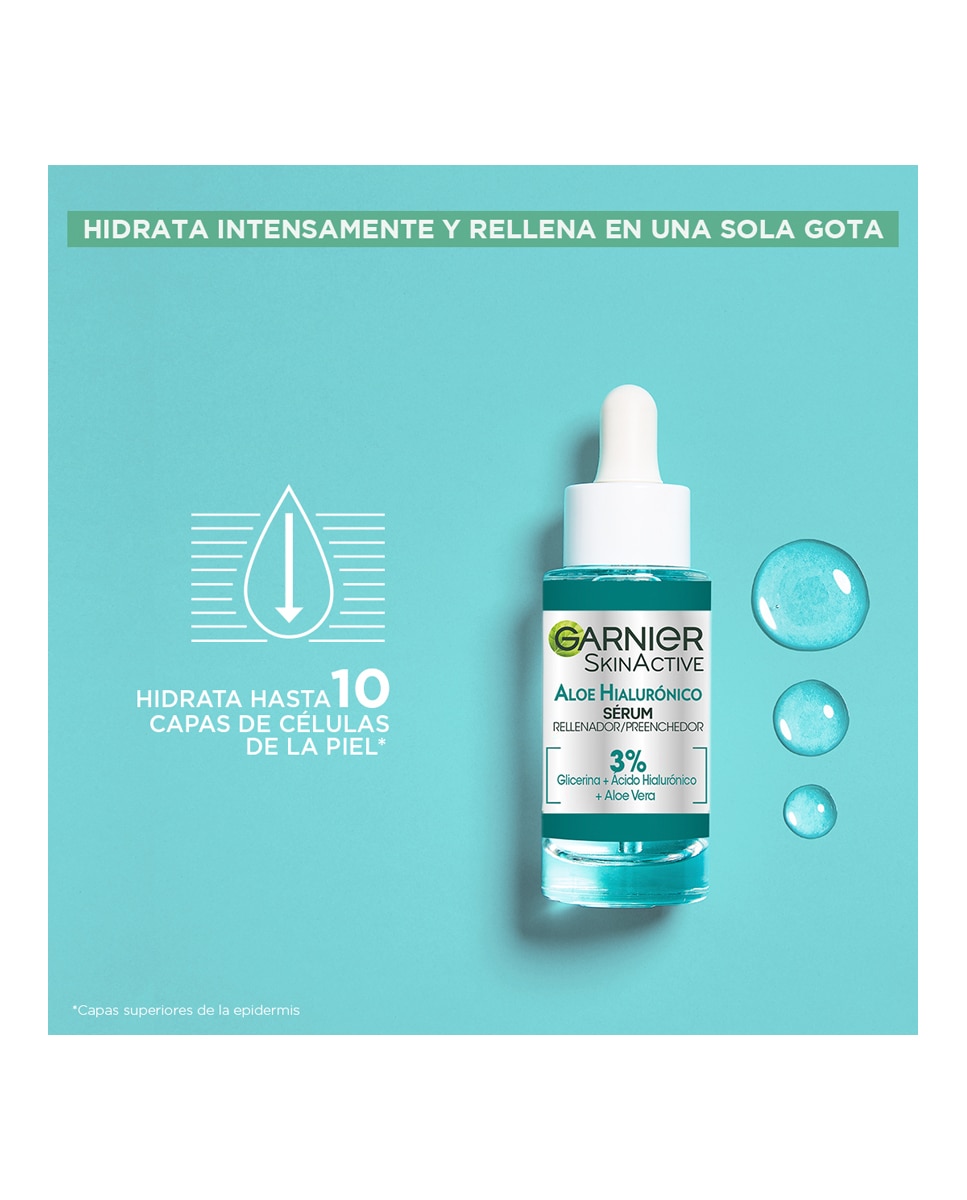 Sérum hidratante rellenador Aloe Hialurónico Garnier 3