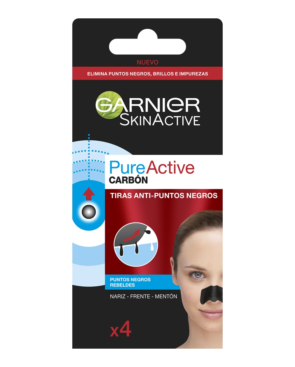 Garnier - Tiras anti puntos negros Skin Active Pure Carbón Garnier.