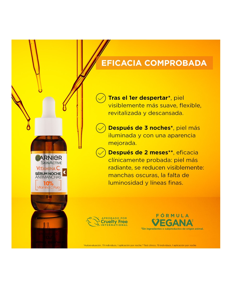 Sérum de noche antimanchas Vitamina C Pura Garnier 3