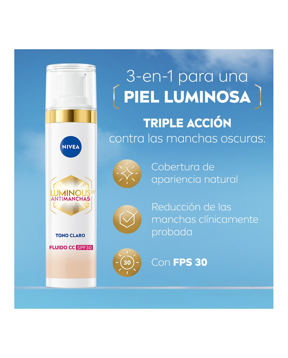 Fluido Con Color Luminous 630 Antimanchas Fp30 Nivea - CLARO 40 ml CLARO-3