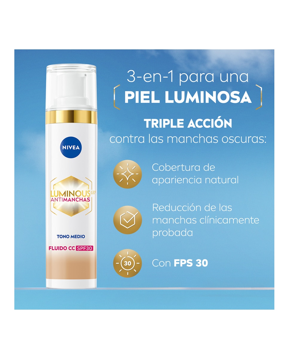 Fluido Con Color Luminous 630 Antimanchas Fp30 Nivea - MEDIO 40 ml MEDIO-3