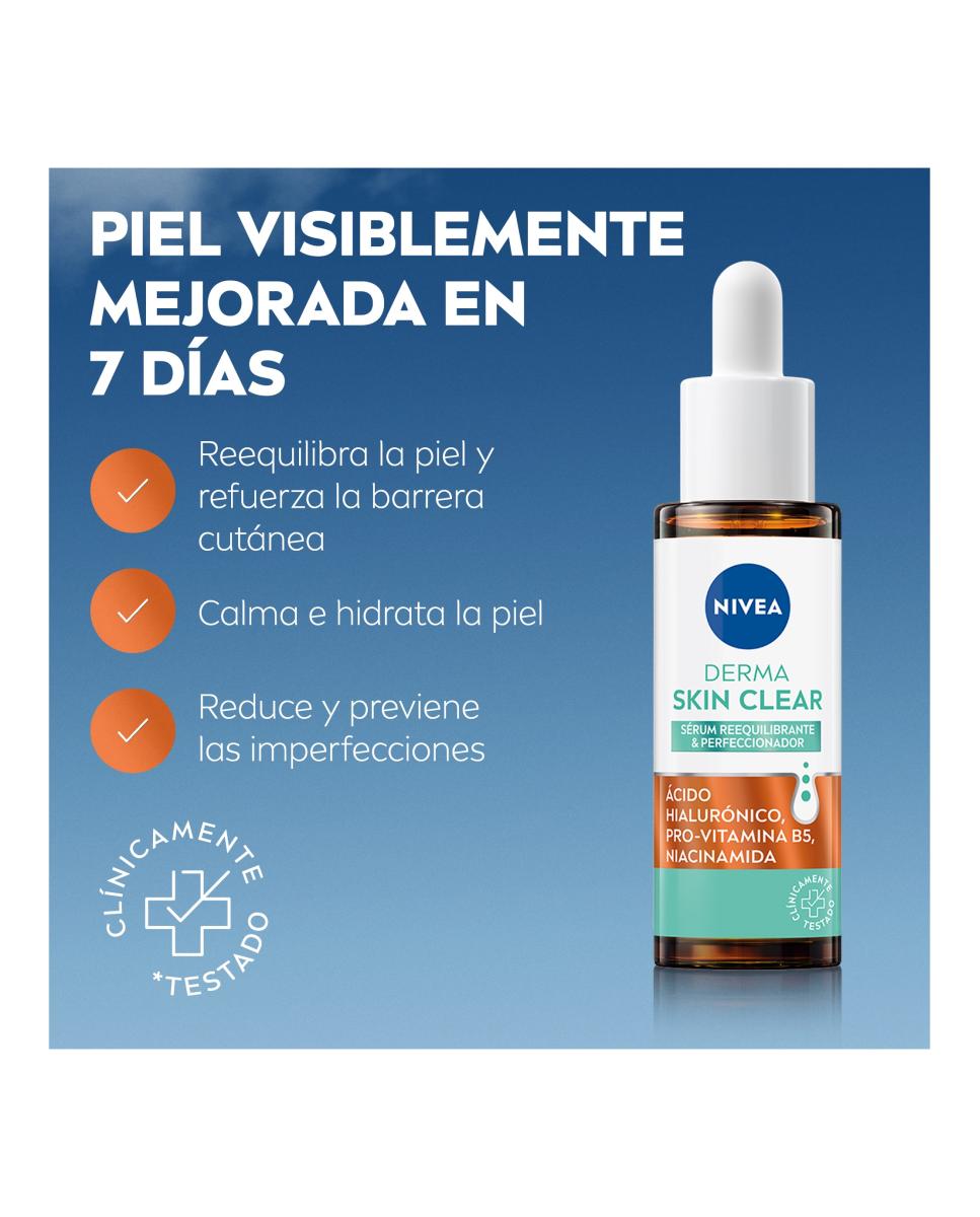 Sérum Reequilibrante y Perfeccionador Derma Skin Clear 30 ml Nivea 4