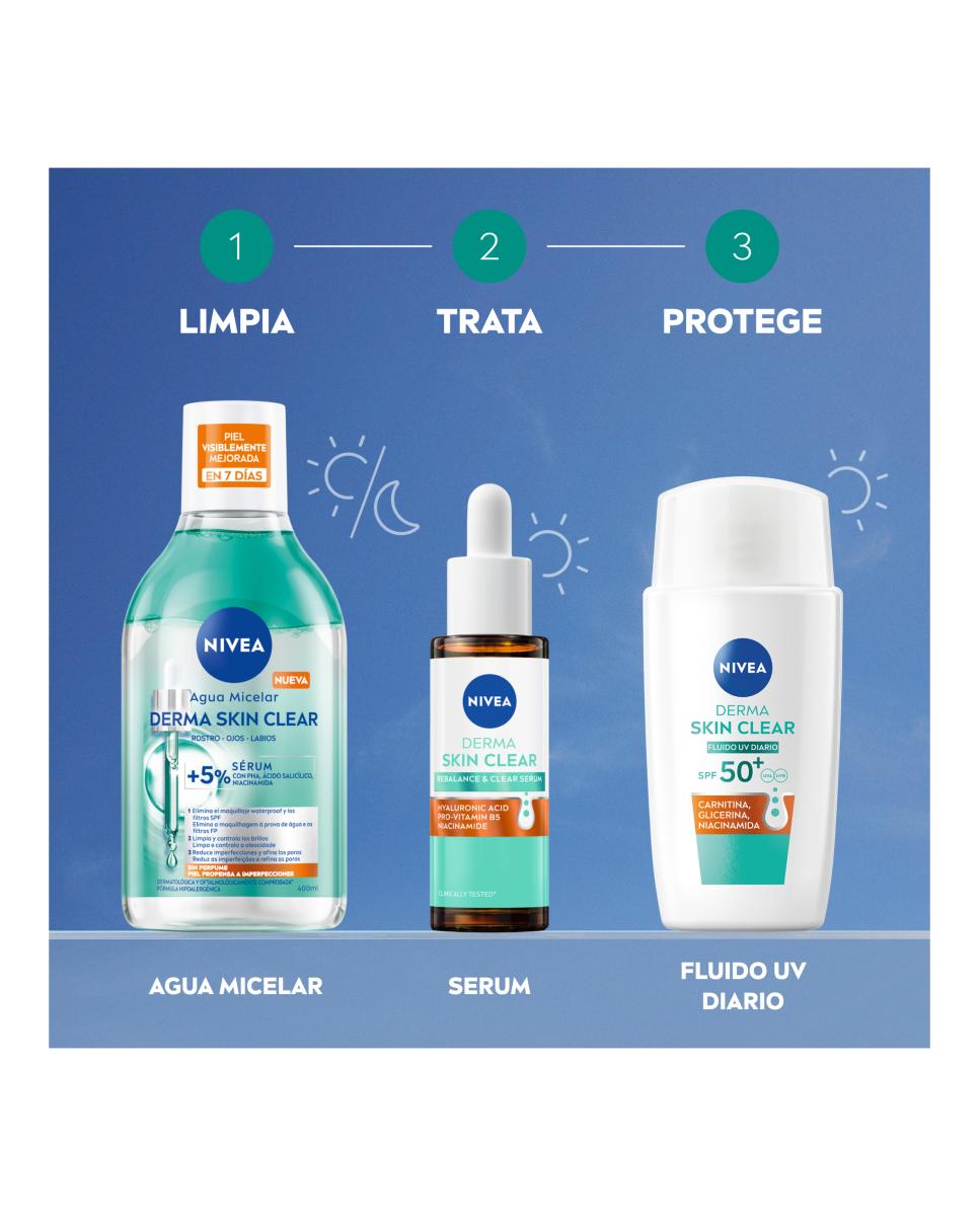 Fluido Uv Diario Spf 50+ Derma Skin Clear 40Ml Nivea 6