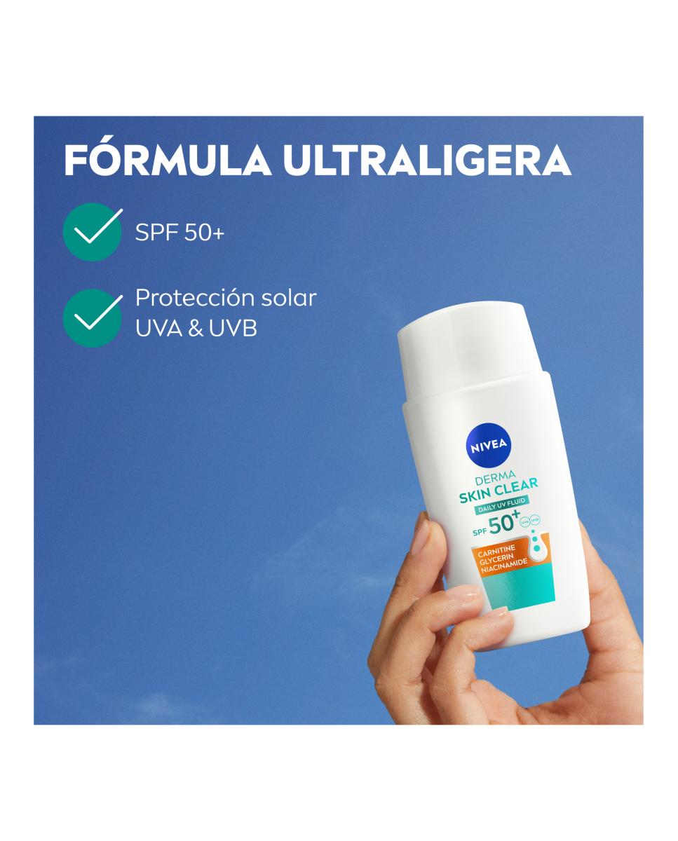 Fluido Uv Diario Spf 50+ Derma Skin Clear 40Ml Nivea 8
