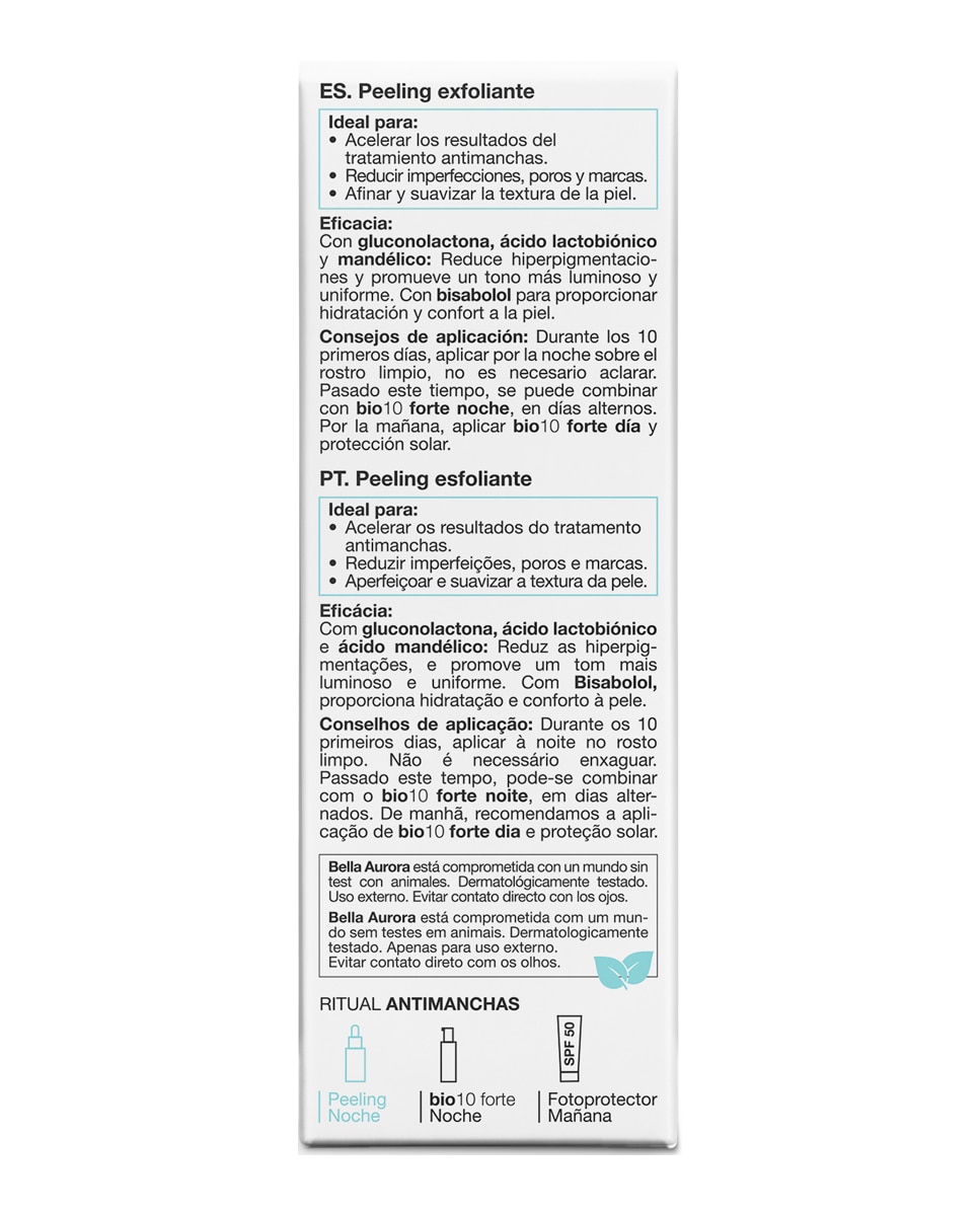 Peeling Antimanchas 10% AHA+PHA Bella Aurora - 30 ml 5