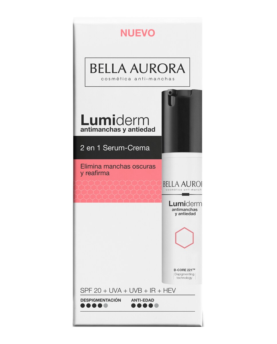 Crema Lumiderm Antimanchas y Antiedad Bella Aurora - 30 ml 4
