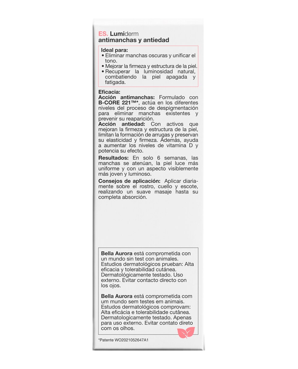 Crema Lumiderm Antimanchas y Antiedad Bella Aurora - 30 ml 5