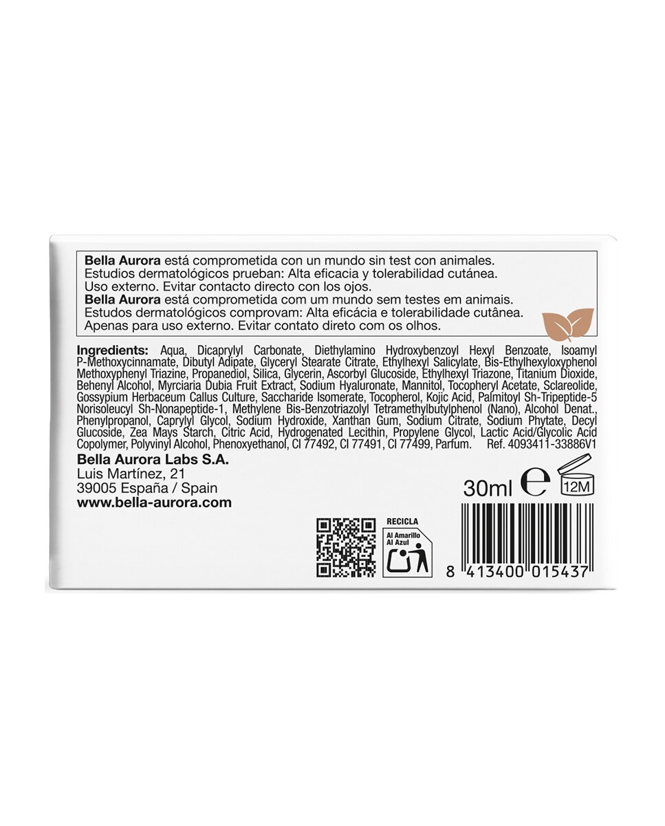 Sérum Despigmentante Bio10 Forte+ color SPF 30 Bella Aurora - 30 ml 7