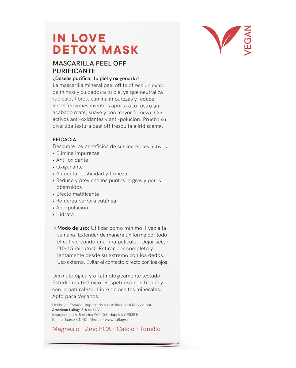 Mascarilla mineral peel off purificante In Love Detox Mask Lullage - 40 ml 4