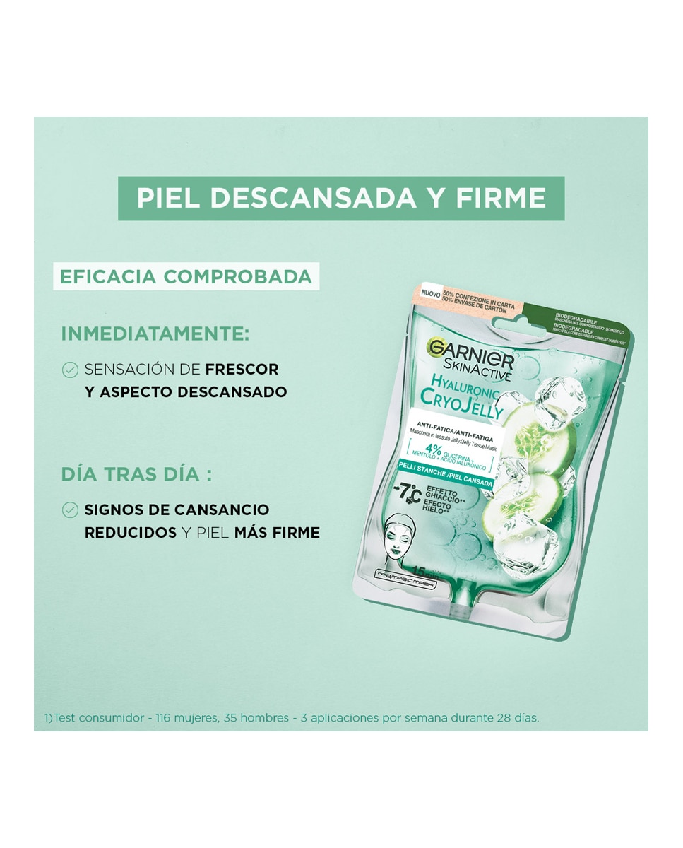 Mascarilla tissu Hyaluronic Cryo Jelly Garnier 2