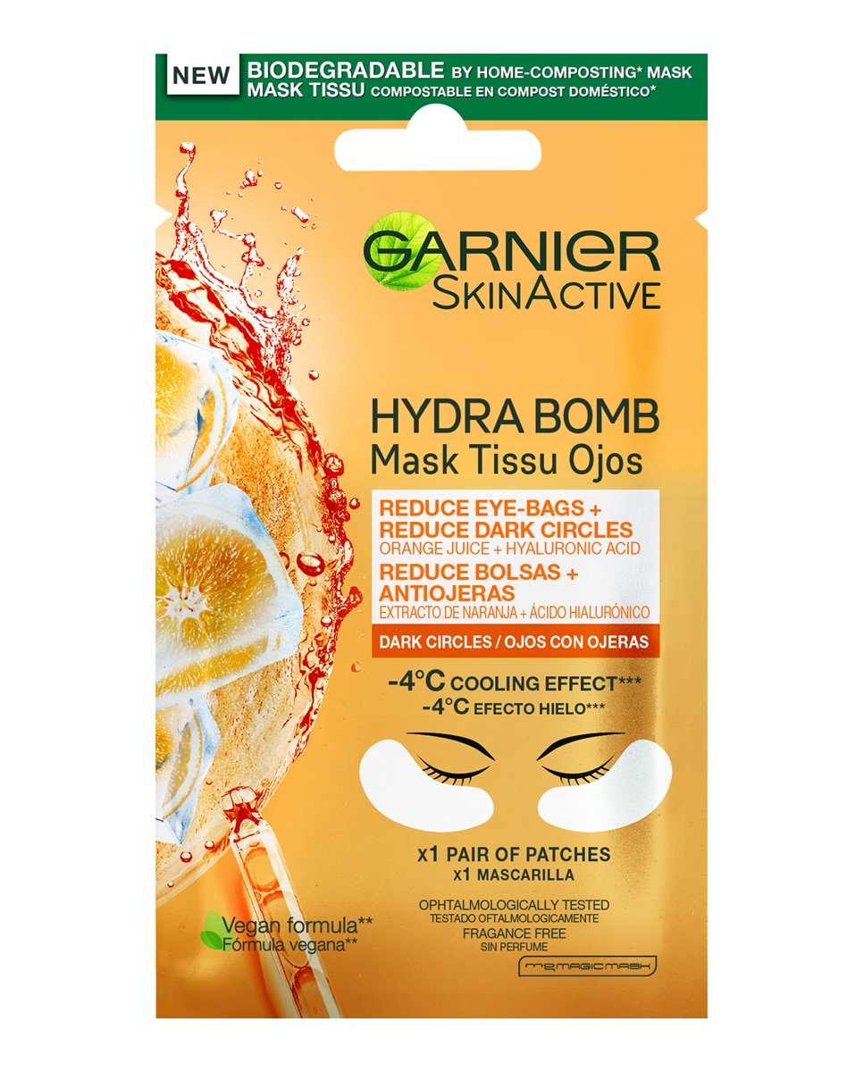 Garnier - Mascarilla tissu contorno de ojos anti-fatiga Skin Active Garnier.