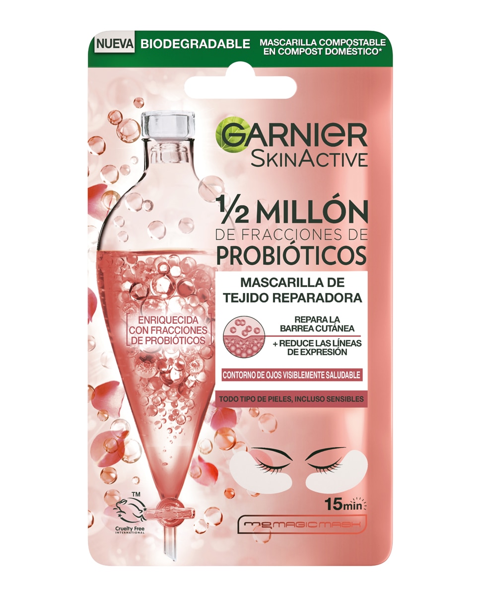 Garnier - Mascarilla tissu contorno de ojos Skin Active Garnier.