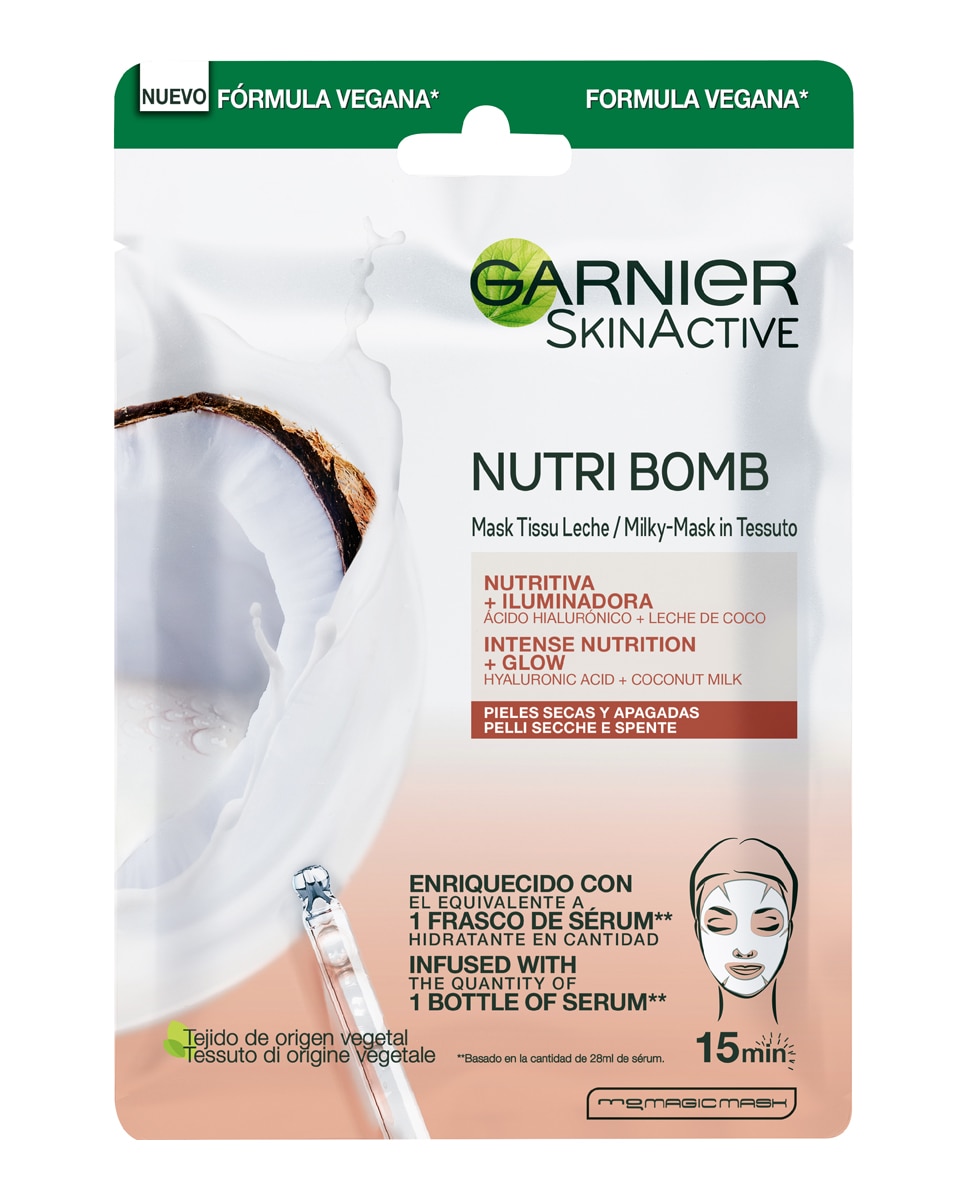 Imagen 0 de Mascarilla tissu iluminadora Nutri Bomb Milky Mask Skin Active Garnier