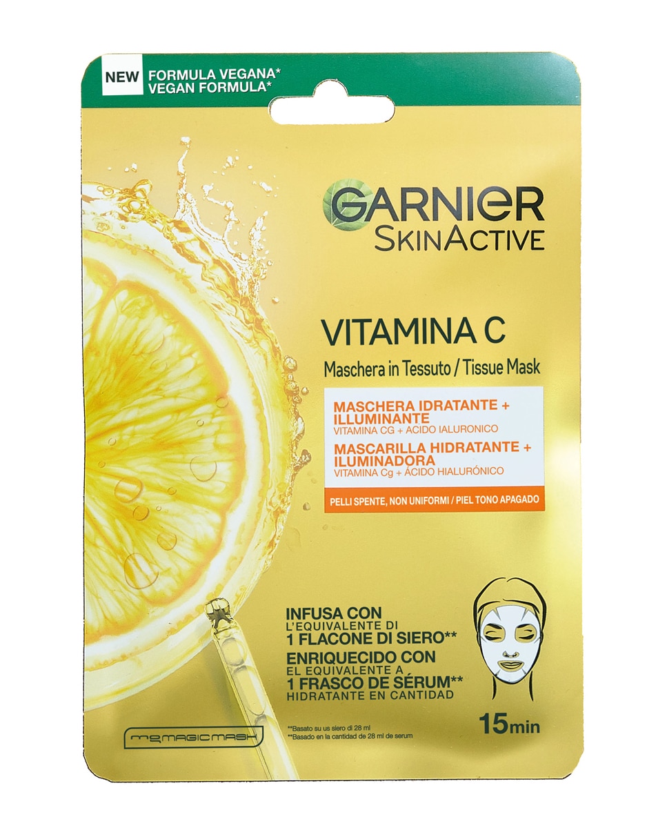 Mascarilla hidratante e iluminadora Vitamina C Skin Active Garnier - 1 unidad 1