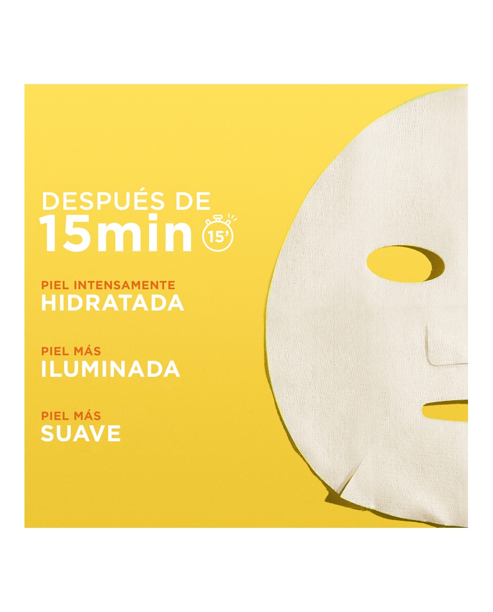 Mascarilla hidratante e iluminadora Vitamina C Skin Active Garnier - 1 unidad 2