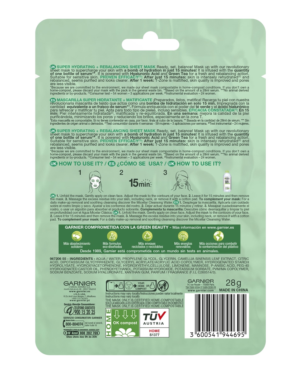 Mascarilla tissu Hydra Bomb Skin Active Garnier 2