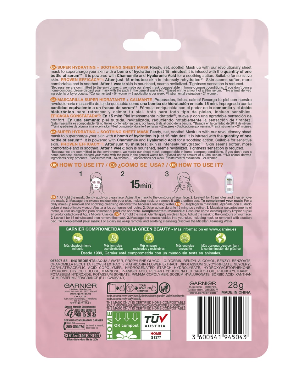 Mascarilla tissu Hydra Bomb Skin Active Garnier 2